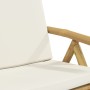 Sillas de bistró plegables con cojines 6 uds bambú blanco crema de vidaXL, Sillas de jardín - Ref: Foro24-3208928, Precio: 62...
