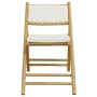 Sillas de bistró plegables con cojines 4 uds bambú blanco crema de vidaXL, Sillas de jardín - Ref: Foro24-3208923, Precio: 24...