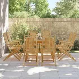 Sillas de jardín plegables 8 unidades bambú 53x66x99 cm de vidaXL, Sillas de jardín - Ref: Foro24-3278516, Precio: 685,99 €, ...