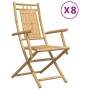 Sillas de jardín plegables 8 unidades bambú 53x66x99 cm de vidaXL, Sillas de jardín - Ref: Foro24-3278516, Precio: 698,12 €, ...