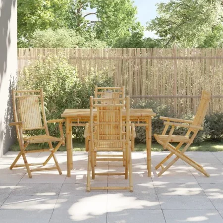 Sillas de jardín plegables 4 unidades bambú 53x66x99 cm de vidaXL, Sillas de jardín - Ref: Foro24-3278514, Precio: 323,90 €, ...