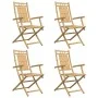 Sillas de jardín plegables 4 unidades bambú 53x66x99 cm de vidaXL, Sillas de jardín - Ref: Foro24-3278514, Precio: 323,90 €, ...