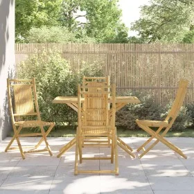 Juego de comedor de jardín 5 piezas bambú de vidaXL, Conjuntos de jardín - Ref: Foro24-3278528, Precio: 369,35 €, Descuento: %