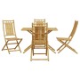 Juego de comedor de jardín 5 piezas bambú de vidaXL, Conjuntos de jardín - Ref: Foro24-3278528, Precio: 355,43 €, Descuento: %