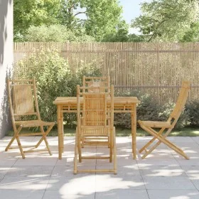 Juego de comedor de jardín 5 piezas bambú de vidaXL, Conjuntos de jardín - Ref: Foro24-3278521, Precio: 388,37 €, Descuento: %