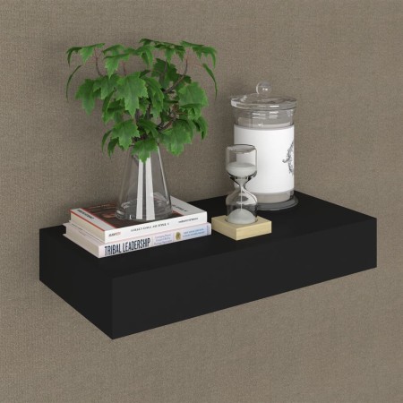 Estante flotante de pared con cajón negro 48x25x8 cm de vidaXL, Estantes y estanterías - Ref: Foro24-288205, Precio: 44,03 €,...
