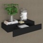 Estante flotante de pared con cajón negro 48x25x8 cm de vidaXL, Estantes y estanterías - Ref: Foro24-288205, Precio: 44,03 €,...