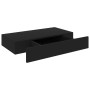 Estante flotante de pared con cajón negro 48x25x8 cm de vidaXL, Estantes y estanterías - Ref: Foro24-288205, Precio: 44,03 €,...