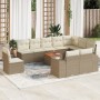 Set de sofás de jardín 11pzas con cojines ratán sintético beige en Conjuntos de jardín | Comprar online en Foru.es