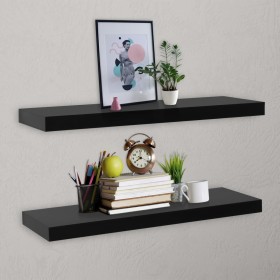 Estantes flotantes de pared 2 unidades negro 100x20x3,8 cm de vidaXL, Estantes y estanterías - Ref: Foro24-288203, Precio: 53...