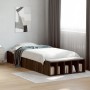 Estructura de cama madera de ingeniería marrón roble 100x200 cm de vidaXL, Camas y somieres - Ref: Foro24-3280607, Precio: 11...