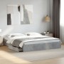 Cama con cajones madera ingeniería gris hormigón 200x200 cm de vidaXL, Camas y somieres - Ref: Foro24-3280632, Precio: 184,31...