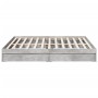 Cama con cajones madera ingeniería gris hormigón 200x200 cm de vidaXL, Camas y somieres - Ref: Foro24-3280632, Precio: 184,31...