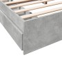 Cama con cajones madera ingeniería gris hormigón 200x200 cm de vidaXL, Camas y somieres - Ref: Foro24-3280632, Precio: 184,31...