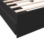 Estructura cama con cajones madera ingeniería negra 200x200 cm de vidaXL, Camas y somieres - Ref: Foro24-3280630, Precio: 189...