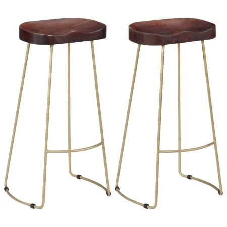 Taburetes de cocina gavin 2 unidades madera maciza de mango de vidaXL, Taburetes de cocina - Ref: Foro24-247835, Precio: 130,...