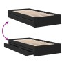 Cama con cajones madera de ingeniería negro 100x200 cm de vidaXL, Camas y somieres - Ref: Foro24-3280672, Precio: 136,08 €, D...