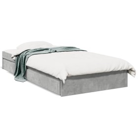 Cama con cajones madera ingeniería gris hormigón 90x190 cm de vidaXL, Camas y somieres - Ref: Foro24-3280709, Precio: 135,81 ...