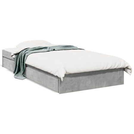 Cama con cajones madera ingeniería gris hormigón 90x190 cm de vidaXL, Camas y somieres - Ref: Foro24-3280709, Precio: 135,81 ...