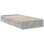Concrete gray engineered wood bed with drawers 90x190 cm by vidaXL, Beds and slatted bases - Ref: Foro24-3280709, Price: 134,...