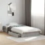 Concrete gray engineered wood bed with drawers 90x190 cm by vidaXL, Beds and slatted bases - Ref: Foro24-3280709, Price: 134,...