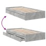 Cama con cajones madera ingeniería gris hormigón 90x190 cm de vidaXL, Camas y somieres - Ref: Foro24-3280709, Precio: 135,81 ...