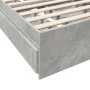 Concrete gray engineered wood bed with drawers 90x190 cm by vidaXL, Beds and slatted bases - Ref: Foro24-3280709, Price: 134,...