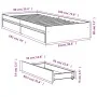 Concrete gray engineered wood bed with drawers 90x190 cm by vidaXL, Beds and slatted bases - Ref: Foro24-3280709, Price: 134,...