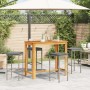 Mesa y taburetes de jardín 5 pzas madera acacia ratán PE gris de vidaXL, Conjuntos de jardín - Ref: Foro24-3295284, Precio: 3...