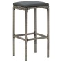 Mesa y taburetes de jardín 5 pzas madera acacia ratán PE gris de vidaXL, Conjuntos de jardín - Ref: Foro24-3295284, Precio: 3...