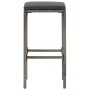 Mesa y taburetes de jardín 5 pzas madera acacia ratán PE gris de vidaXL, Conjuntos de jardín - Ref: Foro24-3295284, Precio: 3...