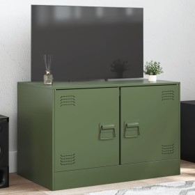 Mueble para TV de acero verde oliva 67x39x44 cm de vidaXL, Muebles TV - Ref: Foro24-841639, Precio: 61,71 €, Descuento: %