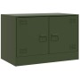 Mueble para TV de acero verde oliva 67x39x44 cm de vidaXL, Muebles TV - Ref: Foro24-841639, Precio: 61,71 €, Descuento: %