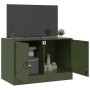 Mueble para TV de acero verde oliva 67x39x44 cm de vidaXL, Muebles TV - Ref: Foro24-841639, Precio: 61,71 €, Descuento: %