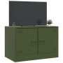 Mueble para TV de acero verde oliva 67x39x44 cm de vidaXL, Muebles TV - Ref: Foro24-841639, Precio: 61,71 €, Descuento: %