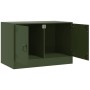 Mueble para TV de acero verde oliva 67x39x44 cm de vidaXL, Muebles TV - Ref: Foro24-841639, Precio: 61,71 €, Descuento: %