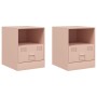 Mesitas de noche 2 unidades acero rosa 34,5x39x44 cm de vidaXL, Mesitas de noche - Ref: Foro24-841754, Precio: 81,82 €, Descu...