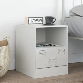 Nachttisch aus weißem Stahl, 34,5 x 39 x 44 cm von vidaXL, Nachttische - Ref: Foro24-841761, Preis: 48,29 €, Rabatt: %