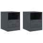 Mesitas de noche 2 unidades gris antracita 34,5x39x44 cm de vidaXL, Mesitas de noche - Ref: Foro24-841756, Precio: 81,82 €, D...