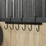 Perchero colgador de bridas 9 ganchos giratorios acero negro de vidaXL, Accesorios para riendas de caballos - Ref: Foro24-172...