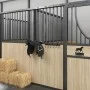 Perchero colgador de bridas 9 ganchos giratorios acero negro de vidaXL, Accesorios para riendas de caballos - Ref: Foro24-172...