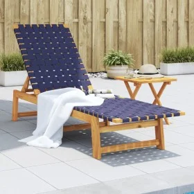 Sonnenliege aus massivem Akazienholz und dunkelblauem Stoff von vidaXL, Liegen - Ref: Foro24-366509, Preis: 119,12 €, Rabatt: %