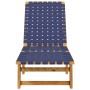 Tumbona de madera maciza de acacia y tela azul oscuro de vidaXL, Tumbonas - Ref: Foro24-366509, Precio: 127,23 €, Descuento: %