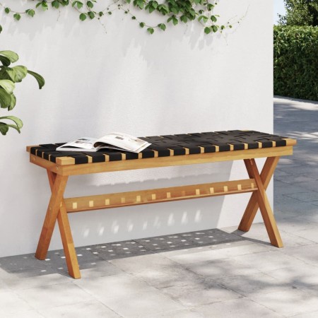 Banco de jardín madera maciza de acacia y tela negro de vidaXL, Bancos de jardín - Ref: Foro24-366514, Precio: 68,86 €, Descu...