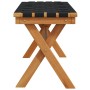 Banco de jardín madera maciza de acacia y tela negro de vidaXL, Bancos de jardín - Ref: Foro24-366514, Precio: 68,86 €, Descu...