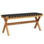 Banco de jardín madera maciza de acacia y tela negro de vidaXL, Bancos de jardín - Ref: Foro24-366514, Precio: 68,86 €, Descu...