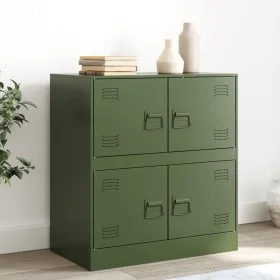 Aparador de acero verde oliva 67x39x73 cm de vidaXL, Aparadores - Ref: Foro24-841653, Precio: 105,73 €, Descuento: %