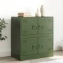 Aparador de acero verde oliva 67x39x73 cm de vidaXL, Aparadores - Ref: Foro24-841653, Precio: 105,73 €, Descuento: %