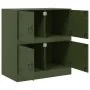 Aparador de acero verde oliva 67x39x73 cm de vidaXL, Aparadores - Ref: Foro24-841653, Precio: 105,73 €, Descuento: %
