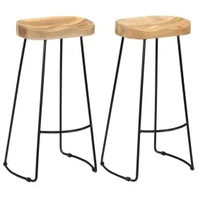 Taburetes de cocina gavin 2 unidades madera maciza de mango de vidaXL, Taburetes de cocina - Ref: Foro24-247838, Precio: 170,...